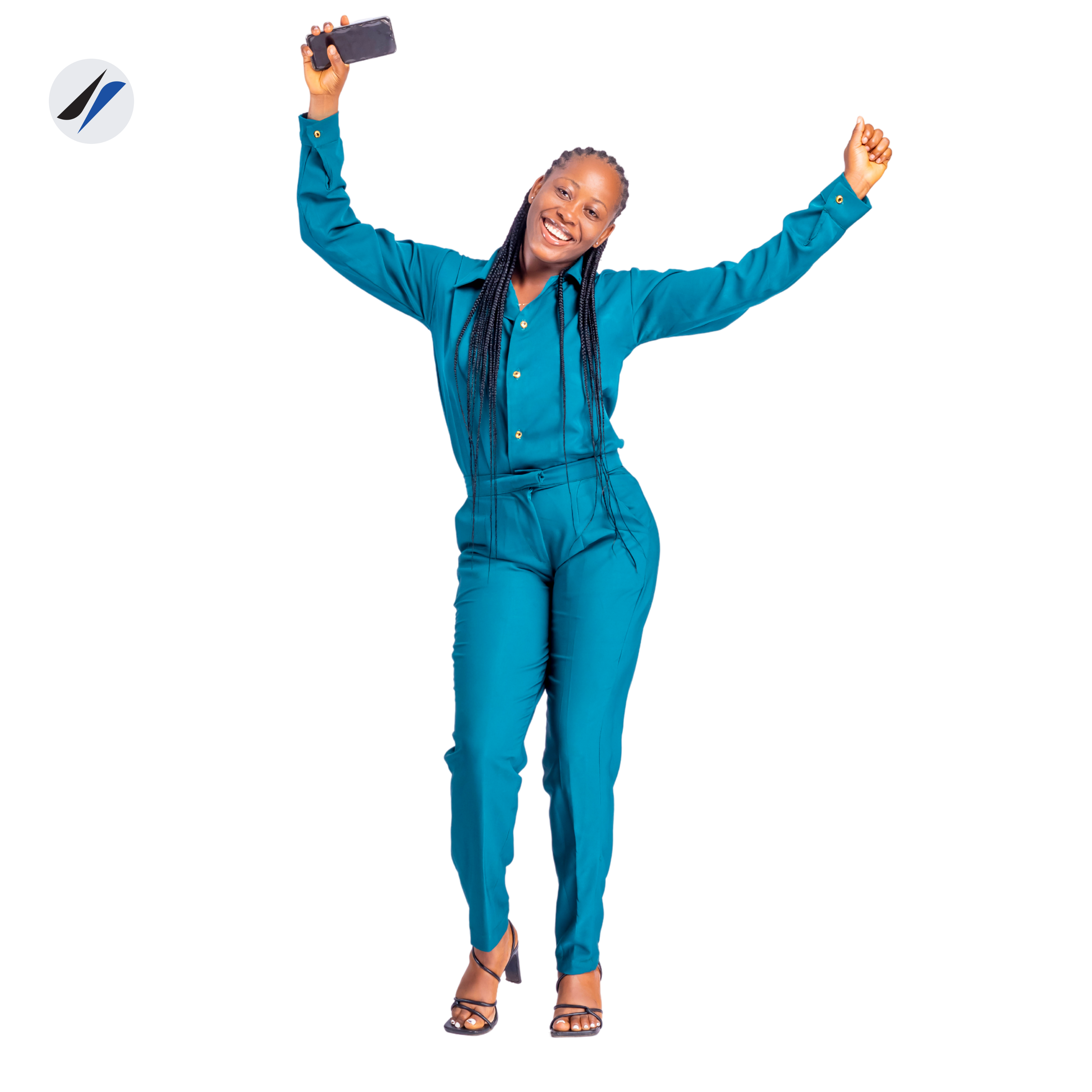 Happy woman using TB App
